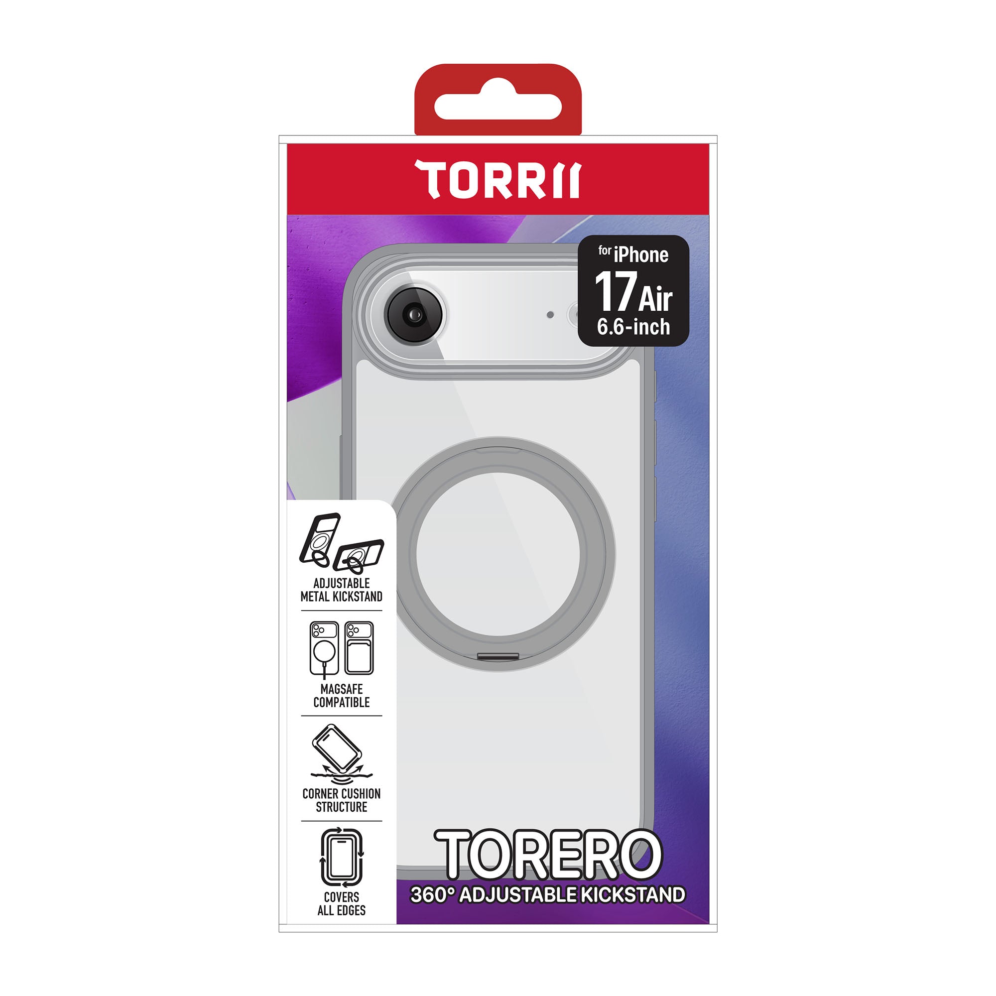 Torrii iPhone 17 Air Torero Magsafe Stand Case - Gray Torrii iPhone 17 Air Torero Magsafe Stand Case - Gray